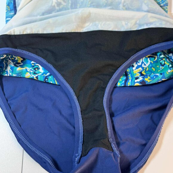 Chaps Blue Paisley Tankini Swimsuit – Size 8 - Picture 4 of 9